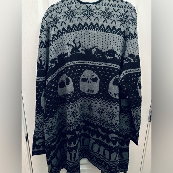 🖤TORRID Jack Skellington Fair Isle Drape Front Cardigan NWT - Picture 8 of 10